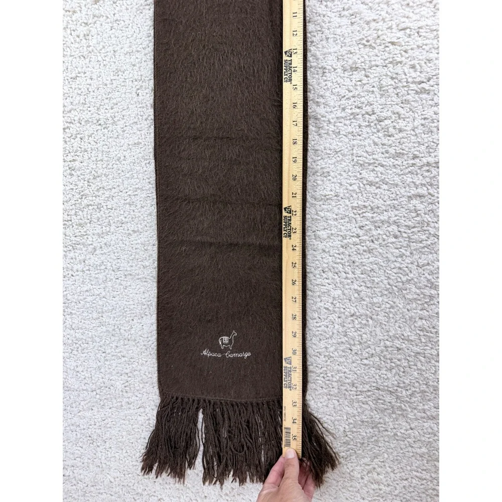 Alpaca Camargo Scarf Unisex OS Brown 100% Alpaca Wool Made in Peru Llama